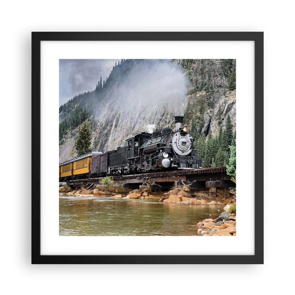 Poster in black frame - Where Are You off to? - 40x40 cm