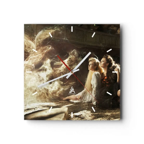 Wall clock - Clock on glass - And There Was Poetry - 30x30 cm