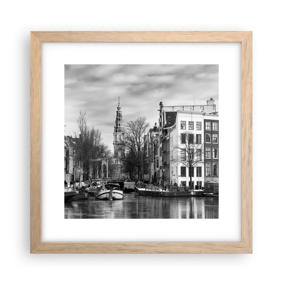 Poster in light oak frame - Amsterdam Atmosphere - 30x30 cm