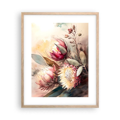 Poster in light oak frame - Profile and En Face - 40x50 cm