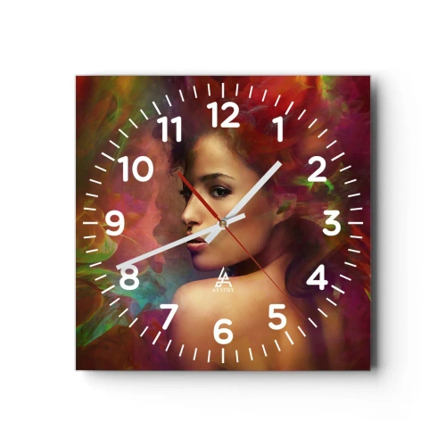 Wall clock - Clock on glass - Prettier than Rainbow, Delicate Like a Fog - 40x40 cm