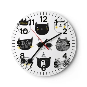 Wall clock - Clock on glass - Each Is Different All the Same - 30x30 cm