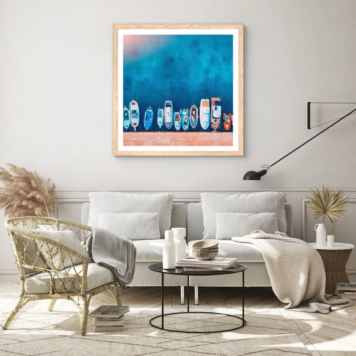 Poster in light oak frame - In One Row - 30x30 cm