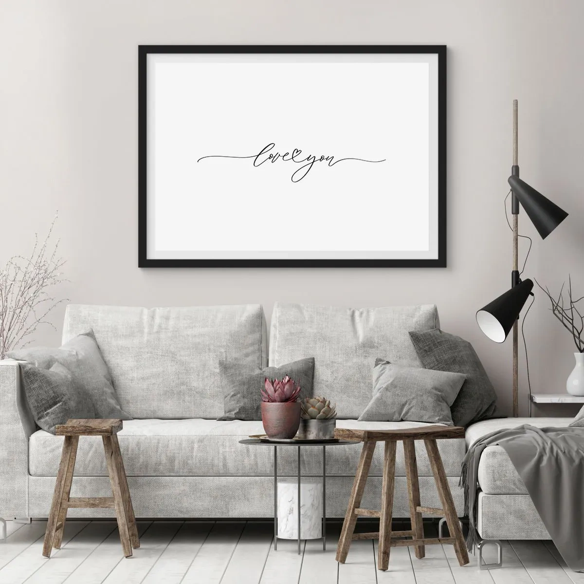 Poster in black frame - Black on White - 70x50 cm