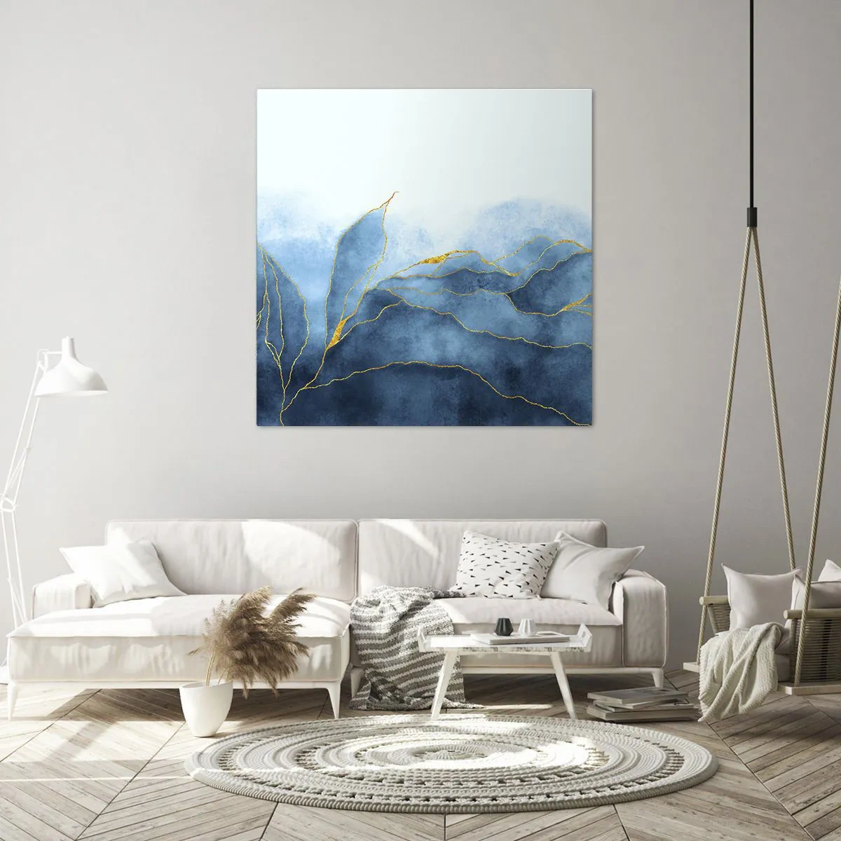 Canvas picture - Blue In Gold - 50x50 cm