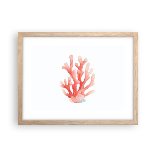 Poster in light oak frame - Coral Colour Colars - 40x30 cm