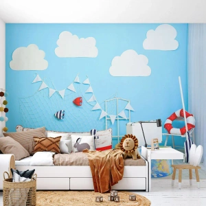 Self-Adhesive Photo Wallpaper Deluxe Sticker - Child's Longing for Adventure - For children, Nautical, Fishing boat - 500x350 cm