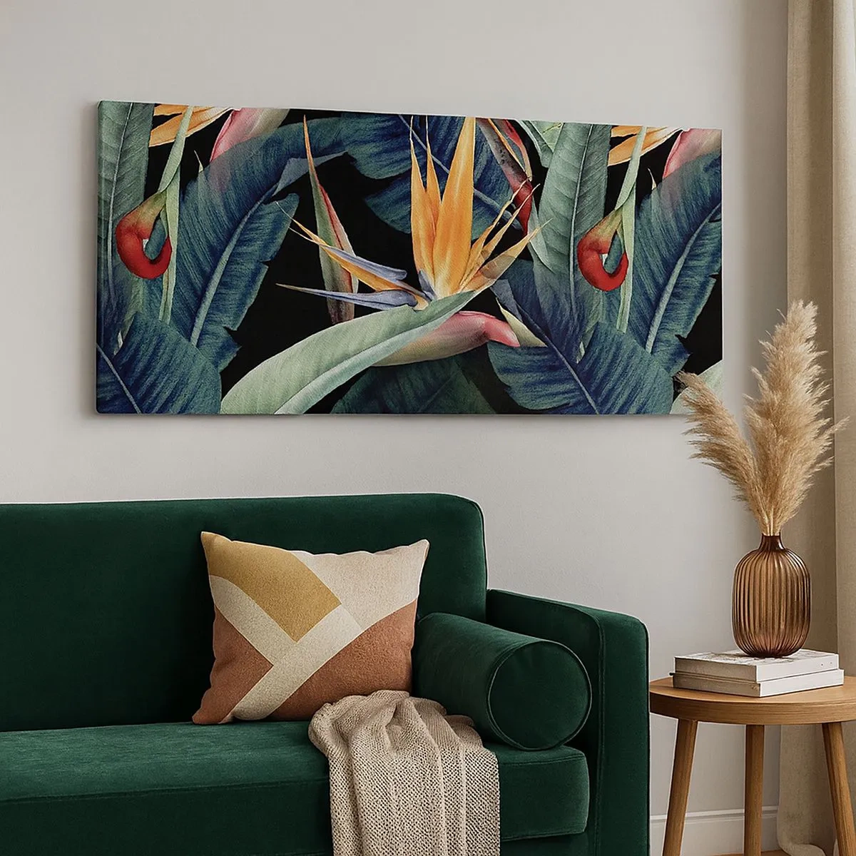 Canvas picture - Flaming Flowers of the Tropics - 100x40 cm