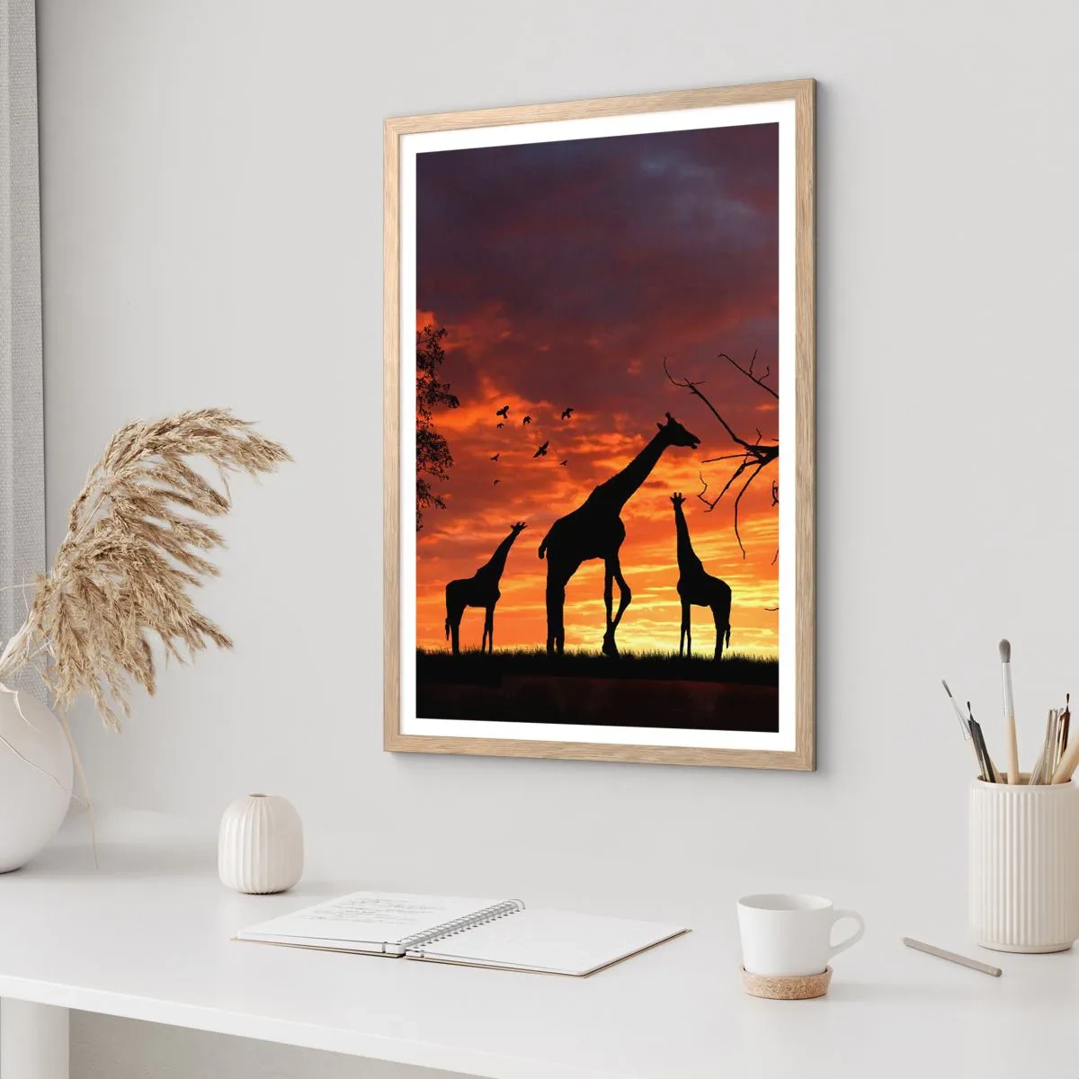 Poster in light oak frame - Small Dinner among Close Ones - 61x91 cm