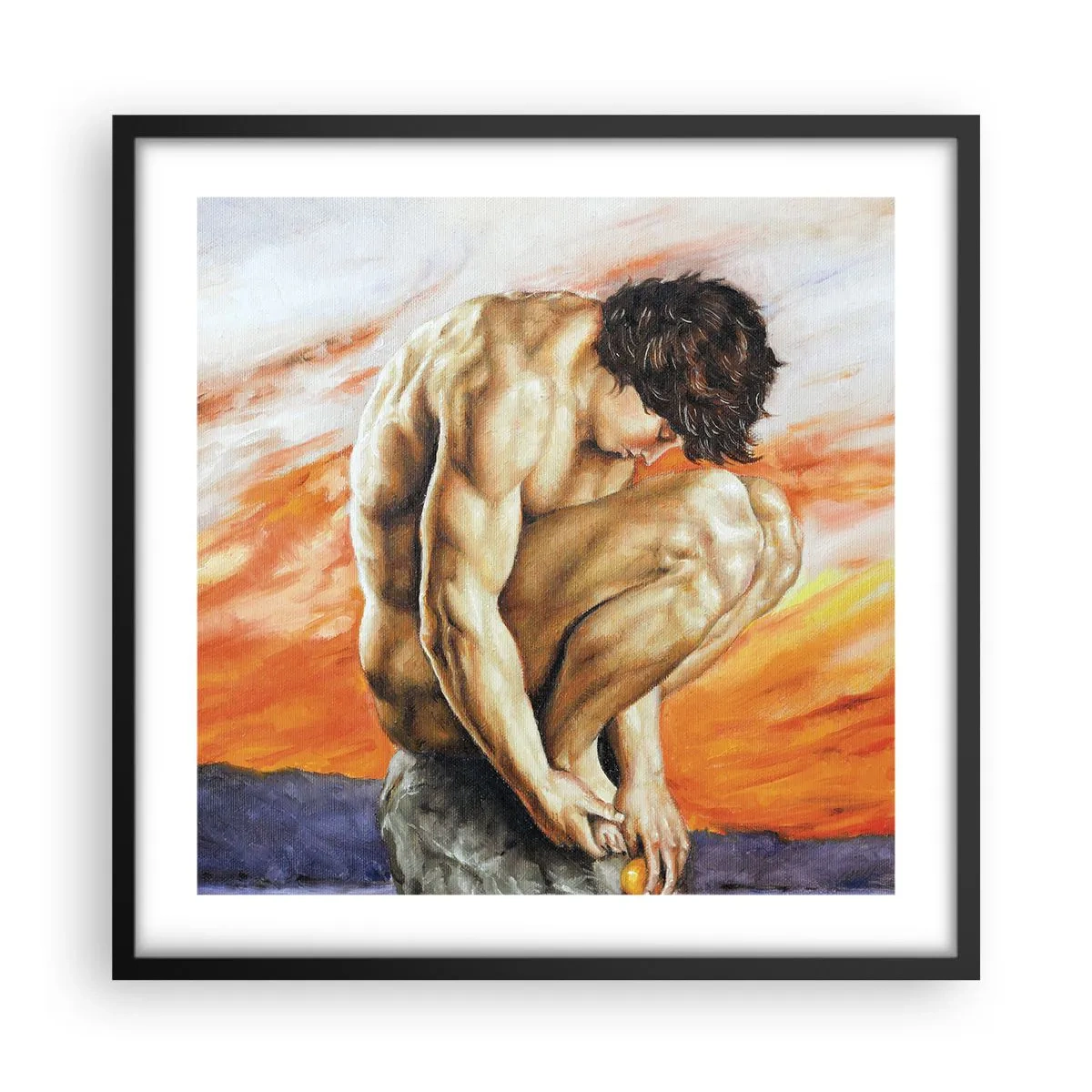 Poster in black frame - Submerged in Himself - 50x50 cm