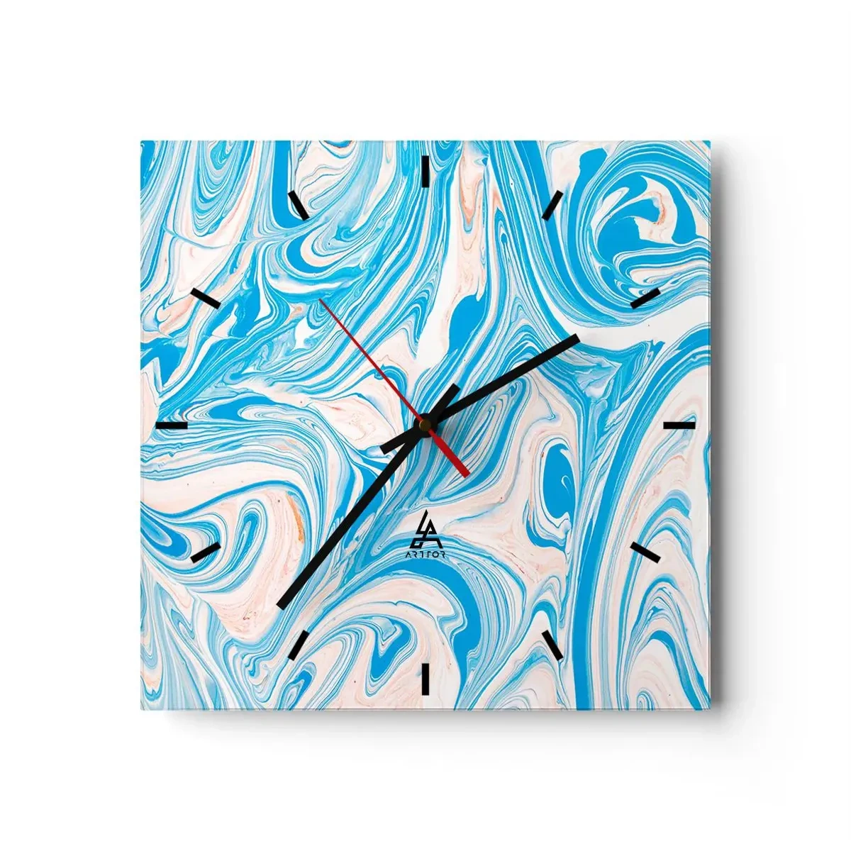 Wall clock - Clock on glass - Floodplain in Turquoise - 30x30 cm
