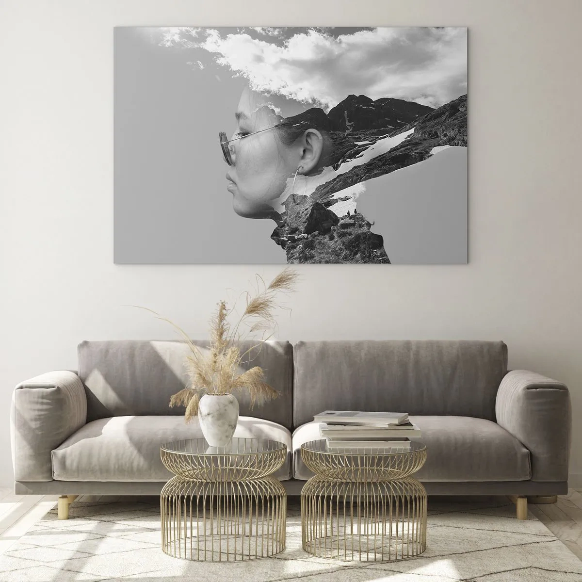 Glass picture - Cloudy Portrait - 120x80 cm
