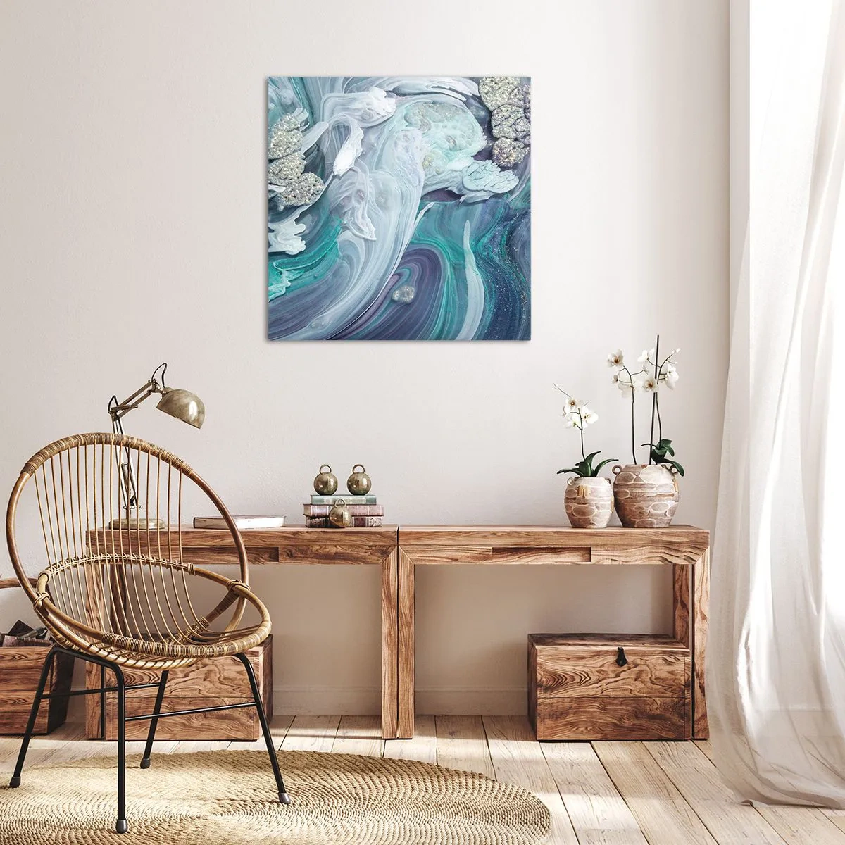 Canvas picture - Currents of Blue - 50x50 cm