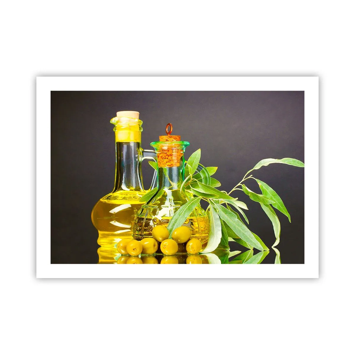 Poster - Still Life with Olives and Olive Oil - 70x50 cm