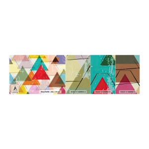 Photo Wallpaper Sample Premium Sand - Three by Three - Abstraction, Piece, Triangles - 100x30 cm