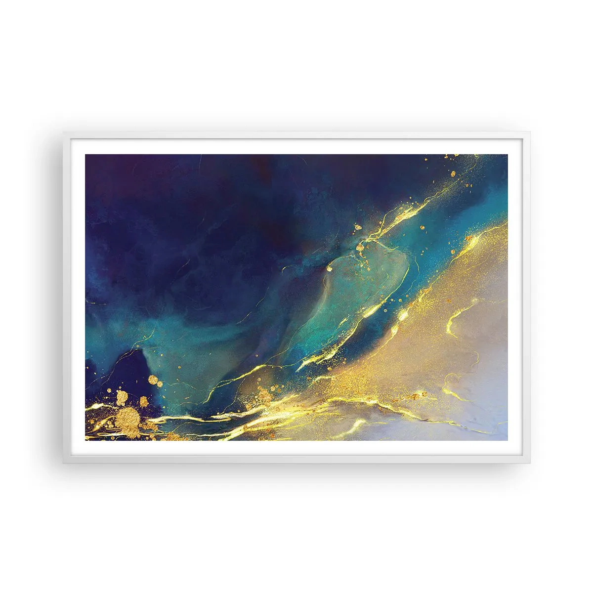 Poster in white frmae - Golden Flood - 100x70 cm