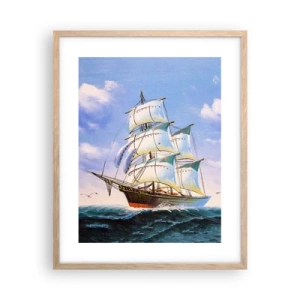 Poster in light oak frame - Proudly with Wind - 40x50 cm
