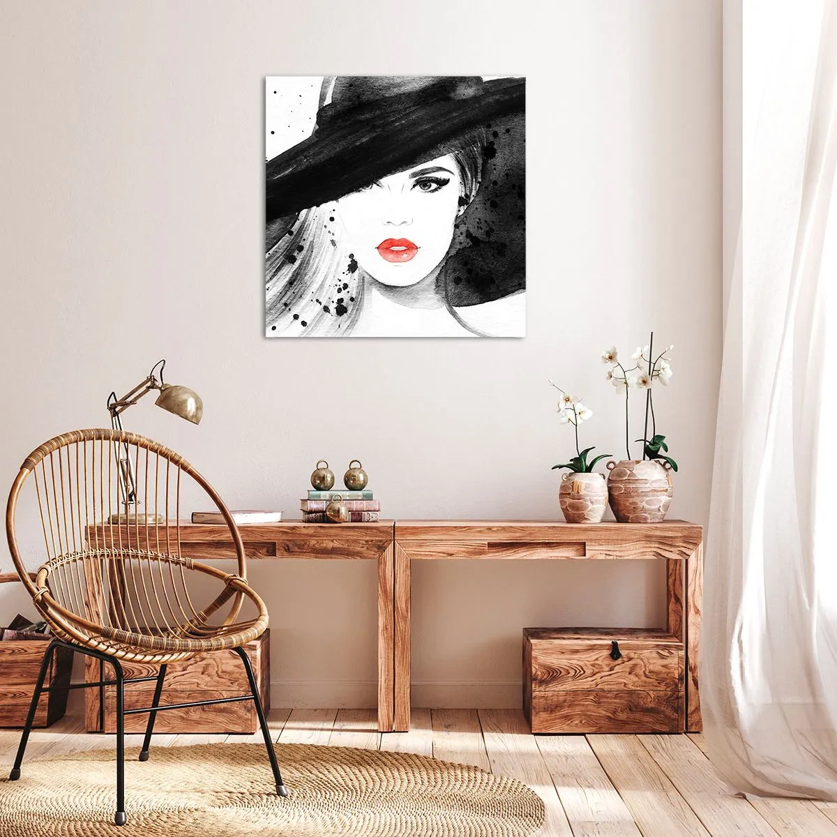 Canvas picture - Lady in Black - 70x70 cm