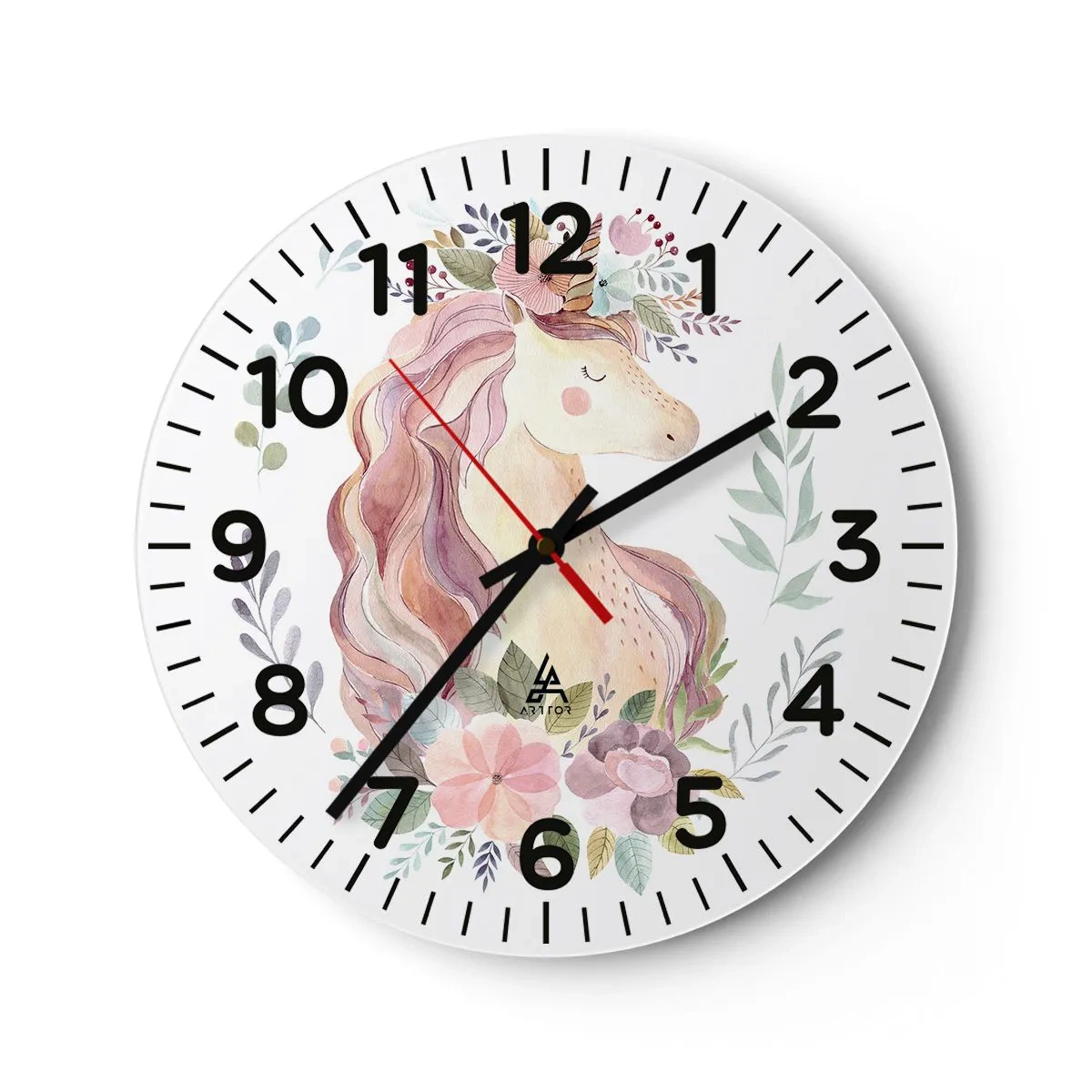 Wall clock - Clock on glass - Invitation to the Fairytale World - 30x30 cm