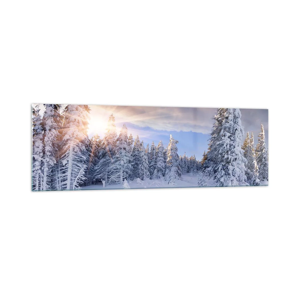 Glass picture - Snowy Spectacle of Nature - 160x50 cm