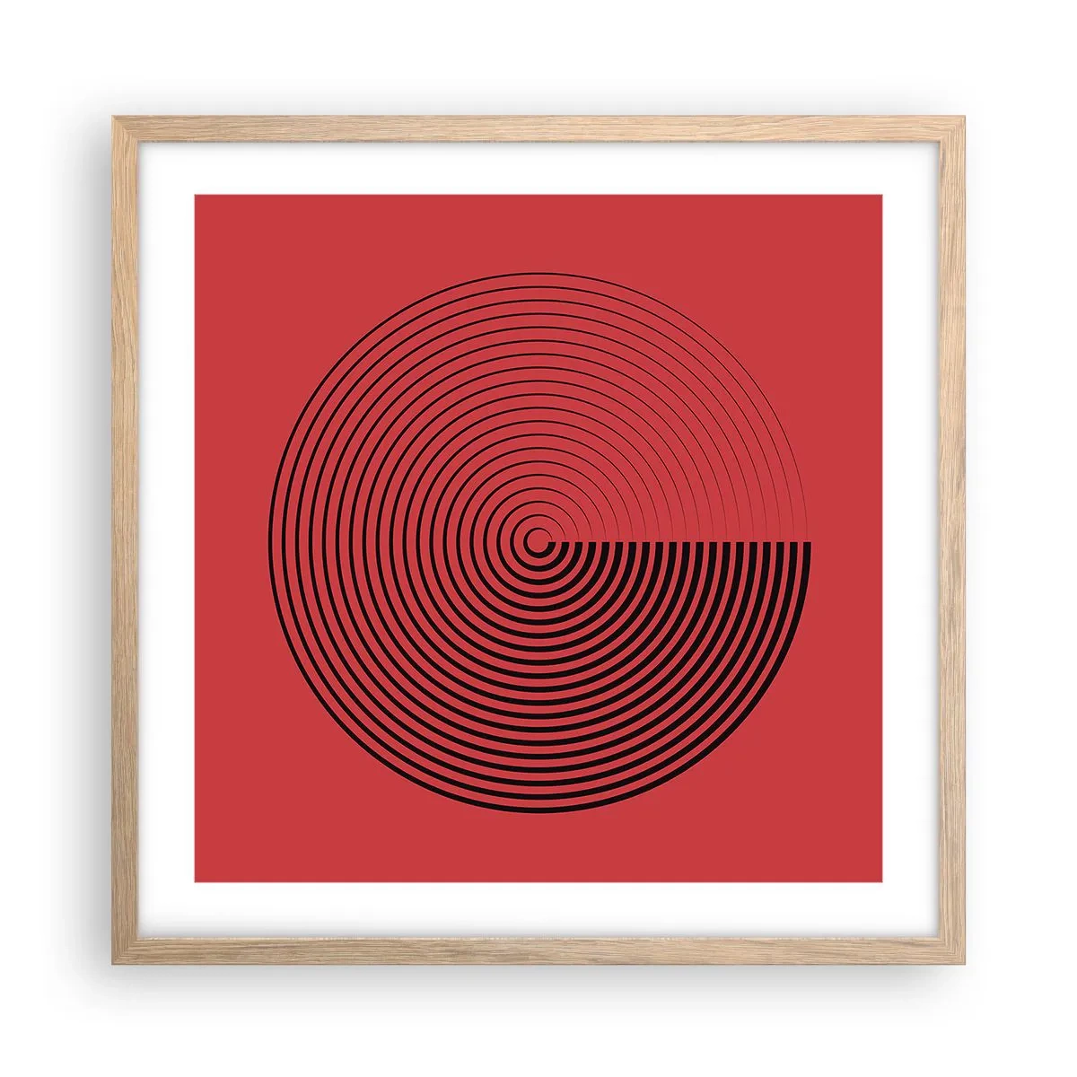Poster in light oak frame - Circular Movement - 50x50 cm
