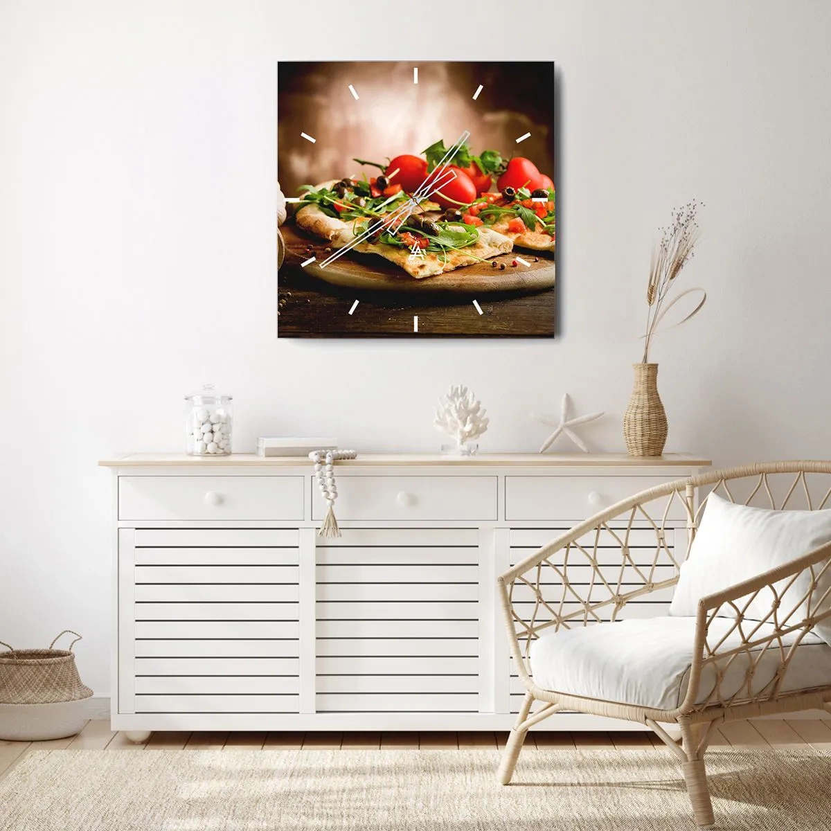 Wall clock - Clock on glass - Straight from the Oven and Garden - 30x30 cm