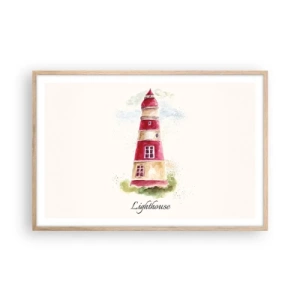 Poster in light oak frame - Around It the Weather Is Always Nice - 91x61 cm