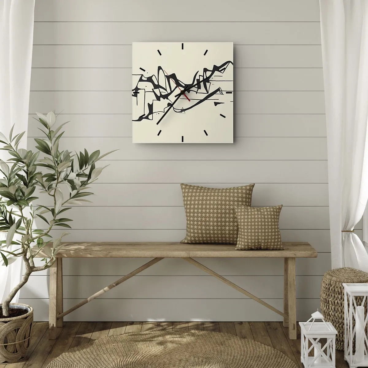 Wall clock - Clock on glass - Maybe Landscape - 30x30 cm