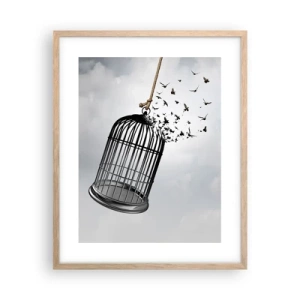 Poster in light oak frame - Faith…Hope…Freedom! - 40x50 cm