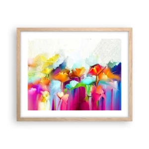 Poster in light oak frame - Rainbow Has Bloomed - 50x40 cm