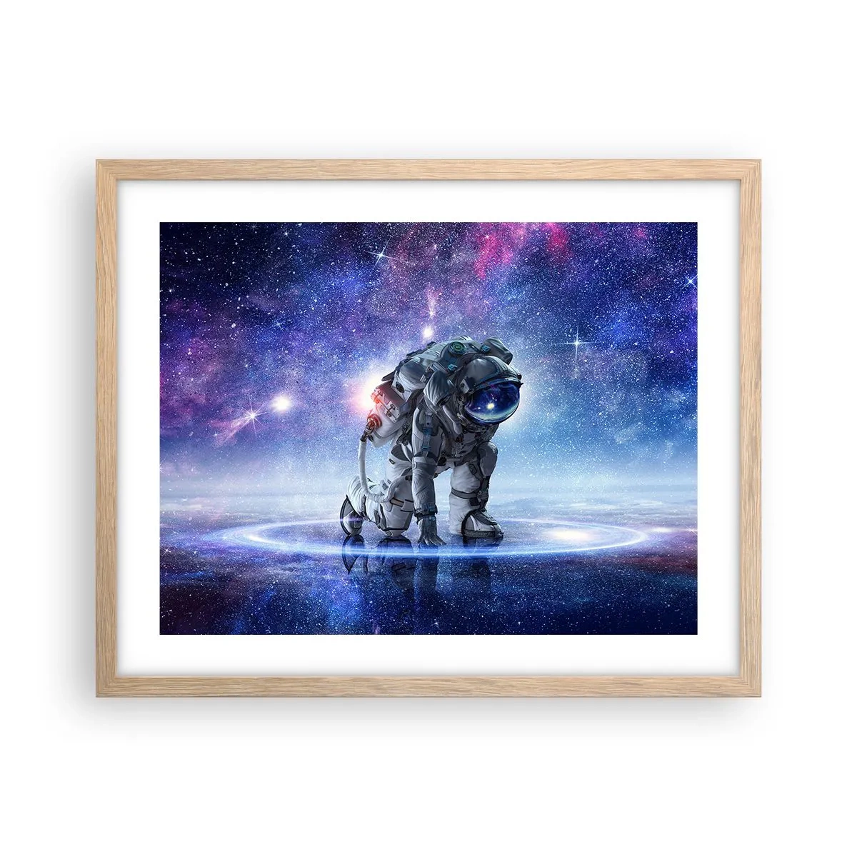 Poster in light oak frame - Starry Night above Me - 50x40 cm
