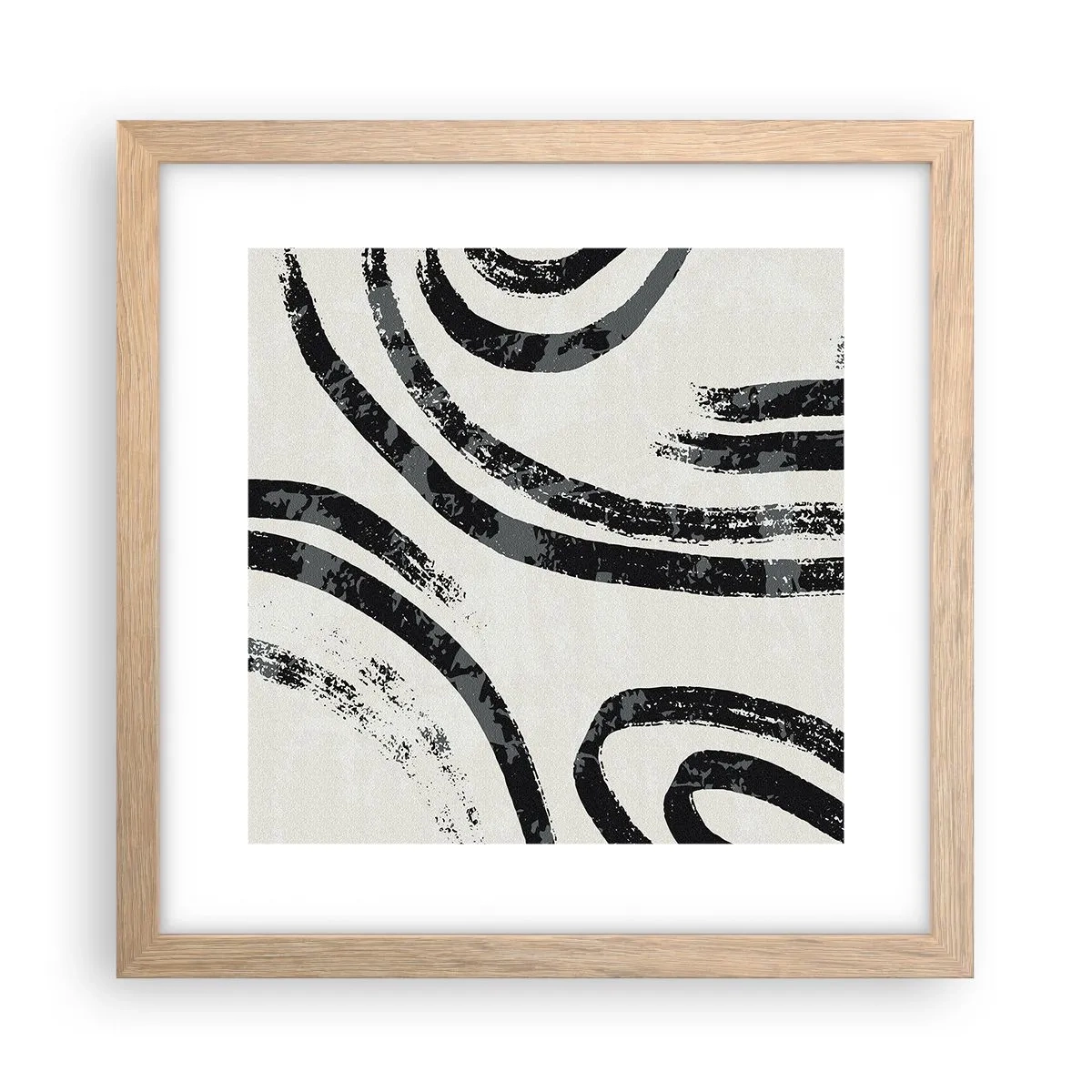 Poster in light oak frame - Stopped Half Way - 30x30 cm