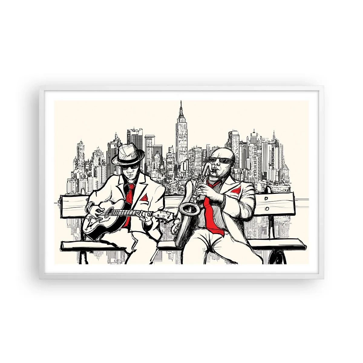 Poster in white frmae - New York Improvisation - 91x61 cm