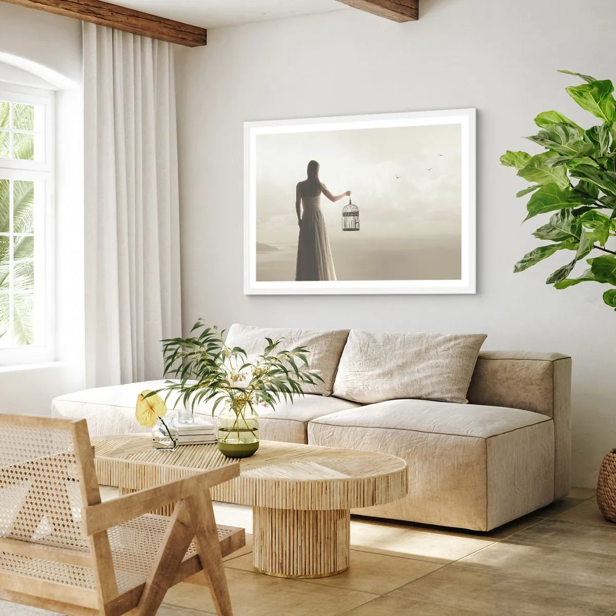 Poster in white frmae - Be Free - 40x30 cm