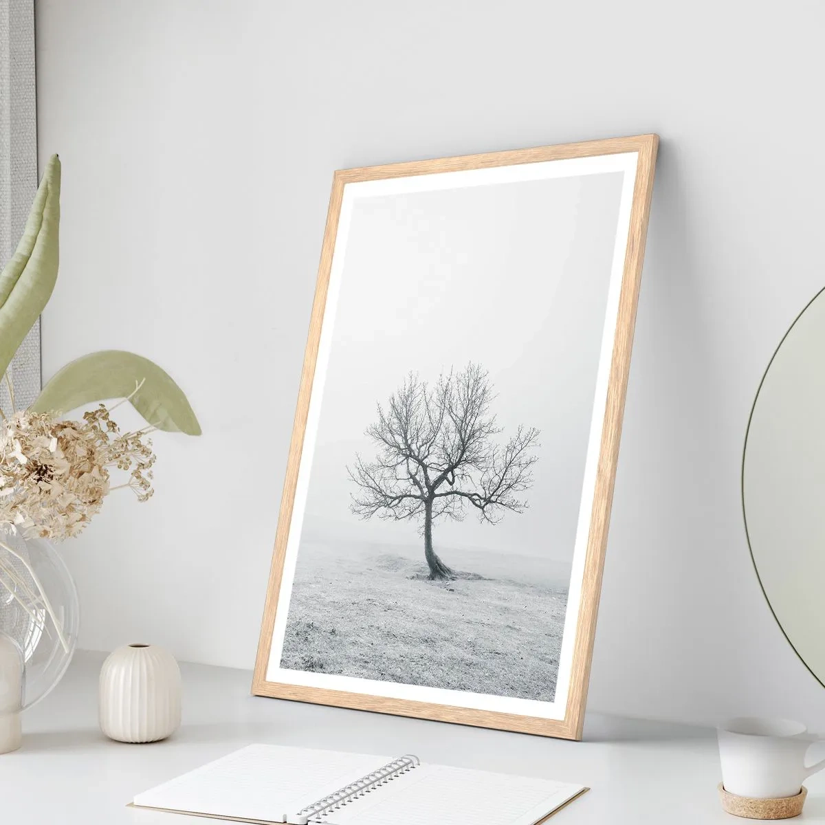 Poster in light oak frame - Against Nothingness - 40x50 cm