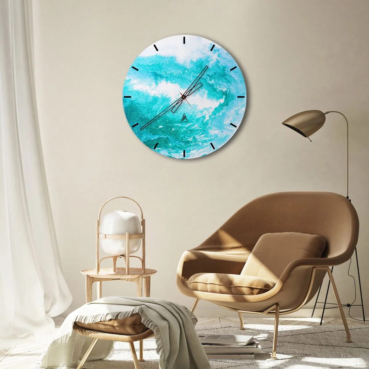 Wall clock - Clock on glass - At the Heart of Element - 40x40 cm