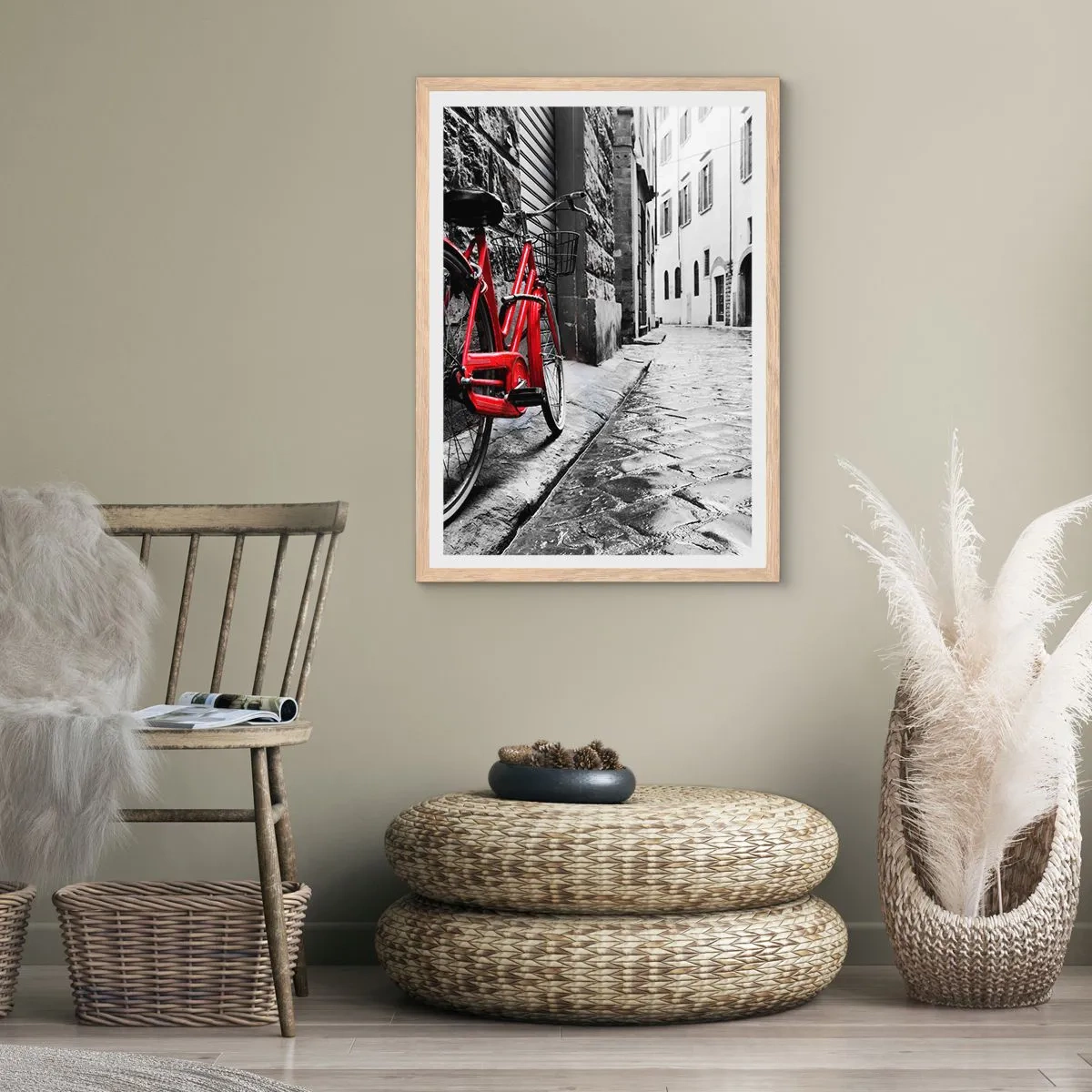 Poster in light oak frame - Real Beauty Does Not Age - 30x40 cm