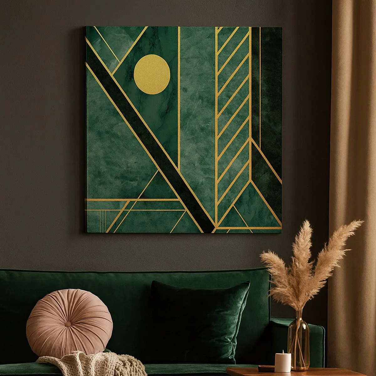 Canvas picture - Dynamics of Gold and Azure - 30x30 cm