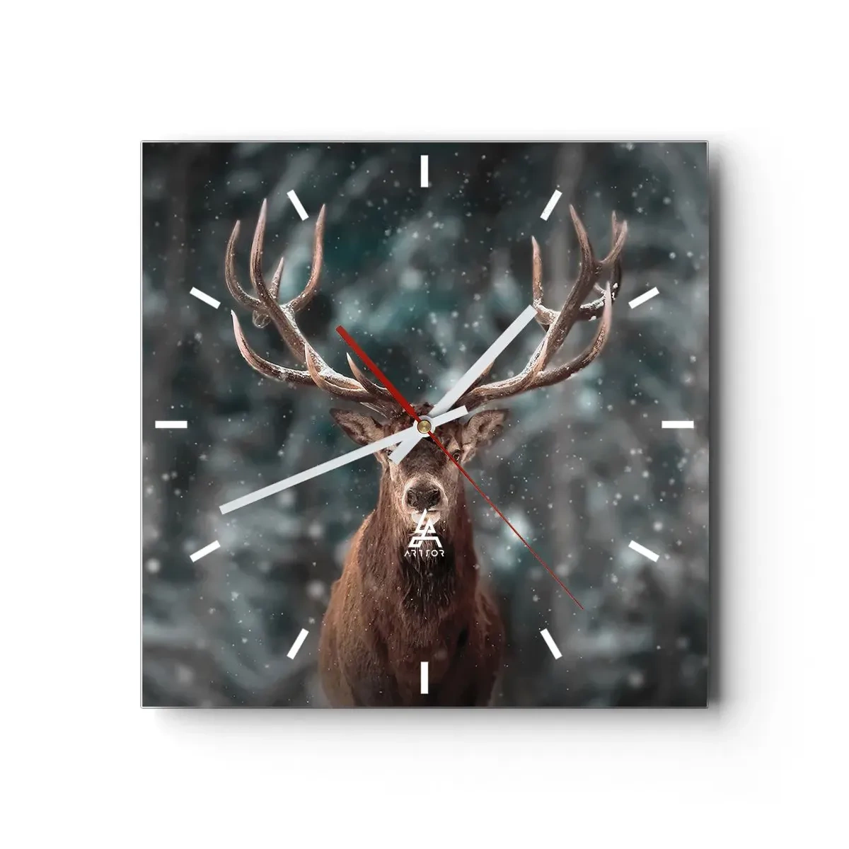 Wall clock - Clock on glass - King of Forest Crowned - 30x30 cm