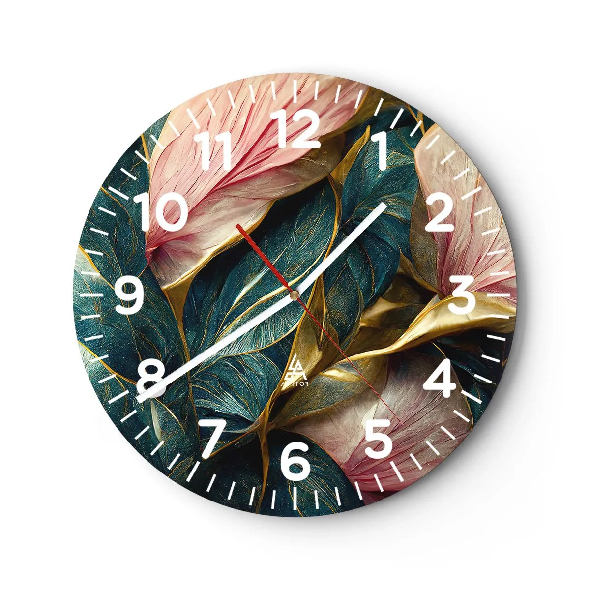 Wall clock - Clock on glass - Natural Elegance and Style - 40x40 cm