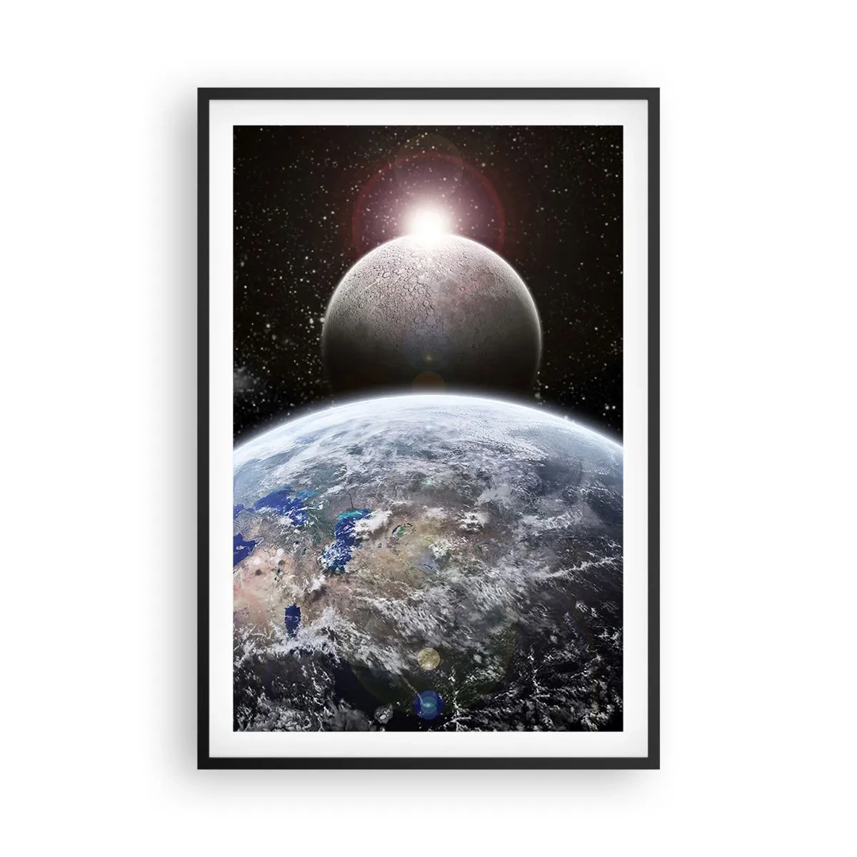 Poster in black frame - Space Landscape - Sunrise - 61x91 cm