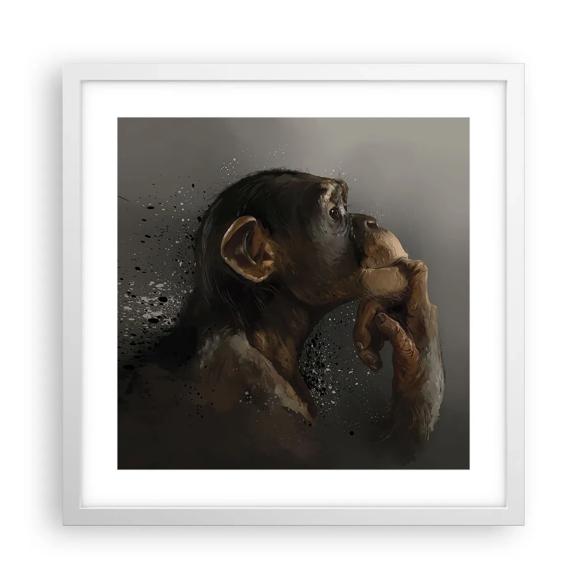 Poster in white frmae - Certainly a Thinker - 40x40 cm
