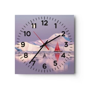 Wall clock - Clock on glass - Heat of the Sail, Cold of the Ice - 40x40 cm