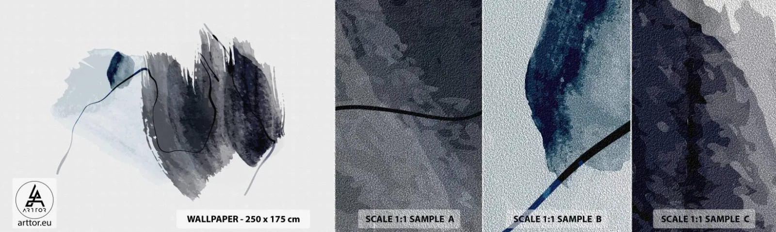 Photo Wallpaper Sample Premium Sand - Intensity and Movement - Abstraction, Piece, Painting - 100x30 cm