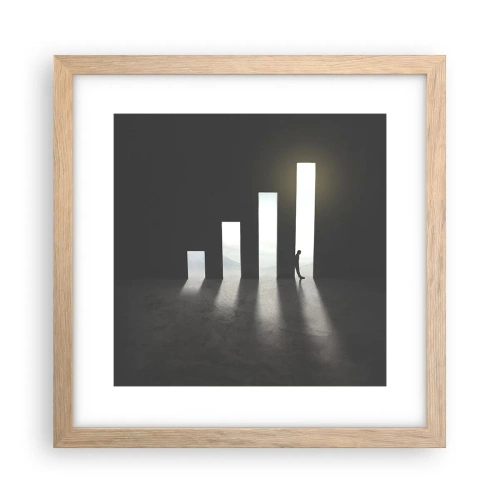 Poster in light oak frame - Success - Impression - 30x30 cm