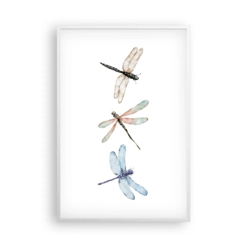 Poster in white frmae - Lightness of Dragonflies - 61x91 cm