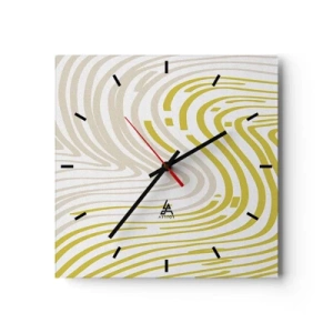 Wall clock - Clock on glass - Composition with a Gentle Curve - 30x30 cm