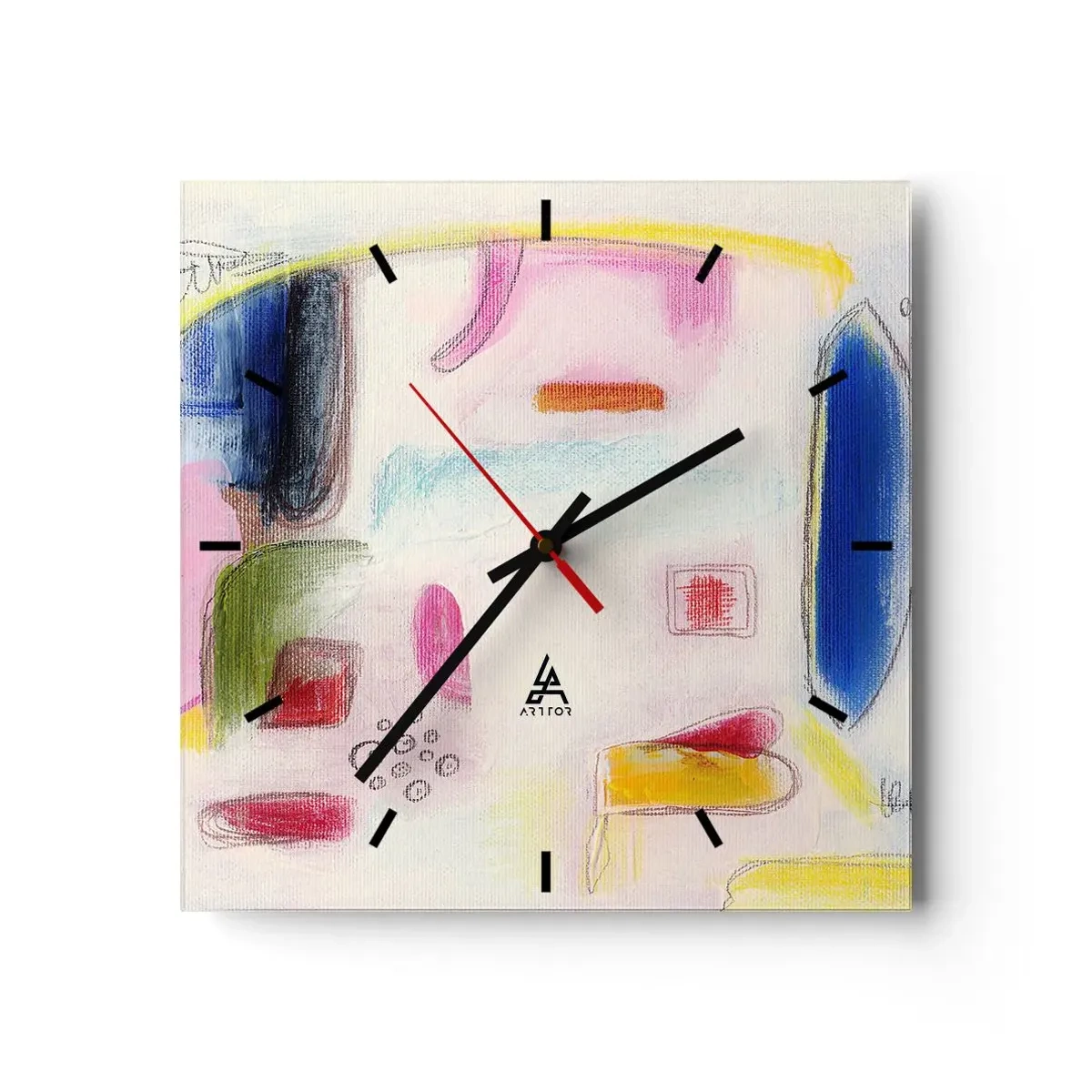 Wall clock - Clock on glass - More Convex than Concave or Flat - 40x40 cm