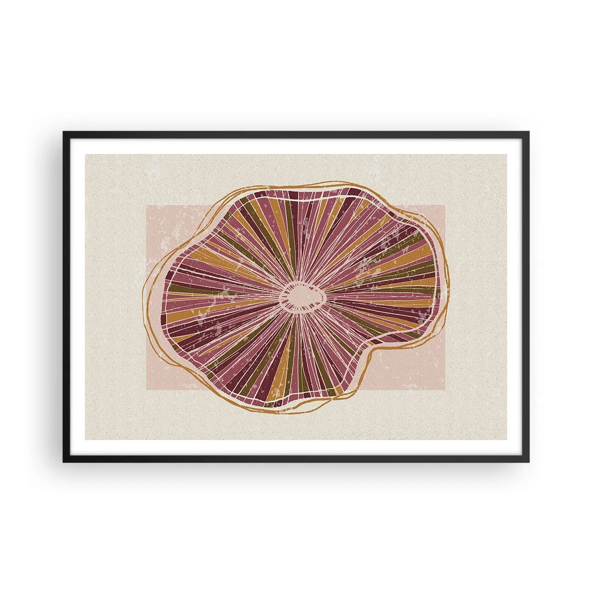 Poster in black frame - Radial Abstract - 100x70 cm
