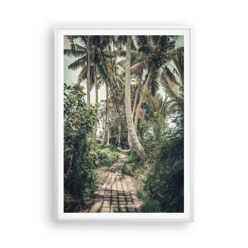 Poster in white frmae - Palmtree Alley - 70x100 cm